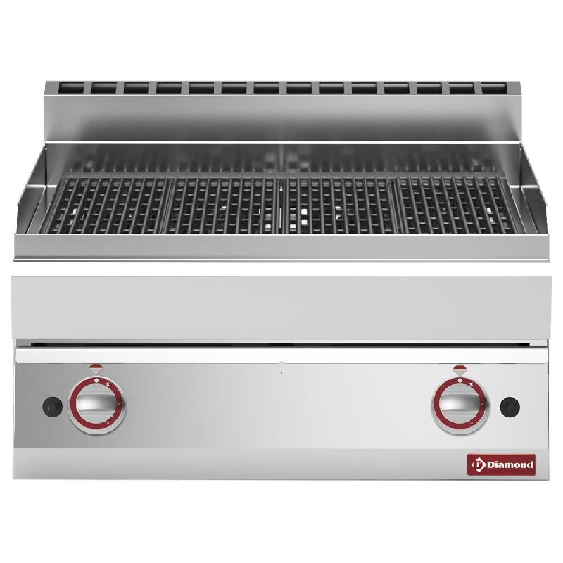Diamond - Grill-vapeur gaz, avec grille de cuisson en fonte -Top- - réf. G65/GGF7T-N - inox AKS-G65/GGF7T-N_0