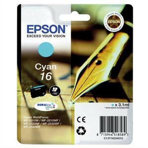 Epson cartouche jet d'encre Durabrite Ultra Cyan - Stylo à plume 16 (T1622) - Référence C13T16224012_0