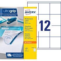 ETIQUETTE ADRESSE JET D'ENCRE ET LASER 105 X 37 MM AVERY 3484-100 BLANCHE - BOÎTE DE 1600
