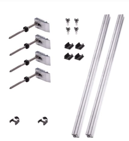 Kit de fixation sur toiture tôle ondulée 1x8 paysage pour une ligne de 8 panneaux paysagers - schletter_0