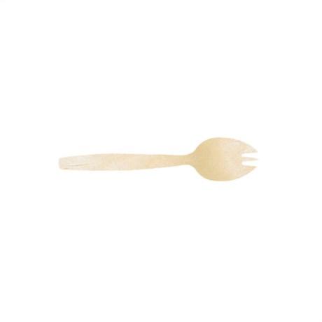 FOURCHETTE-CUILLÈRE 10.5 CM BOIS NATUREL (VENDU PAR 100)
