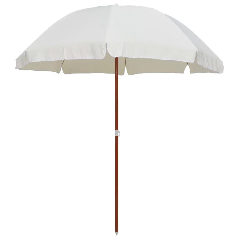 Helloshop26 - Parasol avec mât en acier 240 cm sable 02_0008101 - Bois massif 3000433647763_0