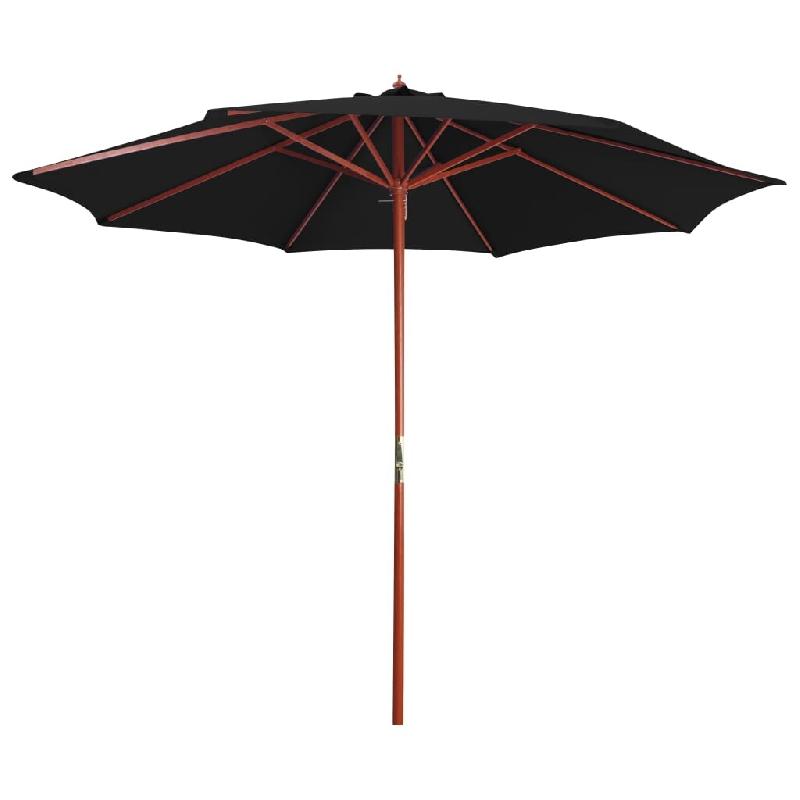Helloshop26 - Parasol avec mât en bois 300 x 258 cm noir 02_0008118 - 3000434482721_0