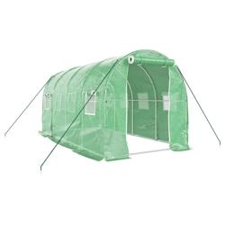 Helloshop26 - Serre tente abri plante fleur légumes avec cadre en acier 8 m² 4 x 2 x 2 m vert 02_0044631 - 3000220275841_0