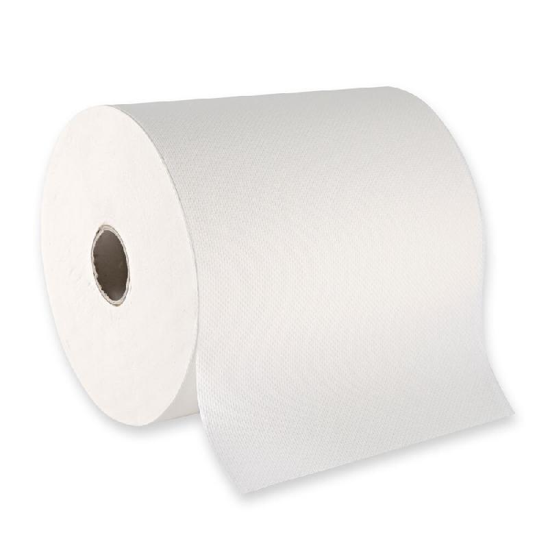 HYGOCLEAN Rouleau d'essuie-mains en papier Déroulement extérieur Cellulose 2 plis DM 19cm blanc brillant UE=6 rouleaux - blanc papier 30445_0