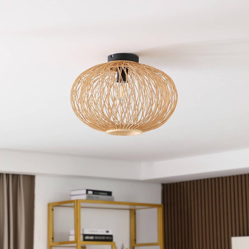 LINDBY SOLVIRA PLAFONNIER, TRESSAGE BAMBOU, ROND