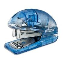 MINI AGRAFEUSE BABY RAY F4. AGRAFES 24/6 ET 26/6. 10 FEUILLES. BLEU TRANSPARENT. - LOT DE 5