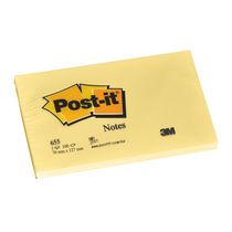 NOTES REPOSITIONNABLES JAUNE CLASSIQUE POST-IT 76 X 127 MM - BLOC DE 100 FEUILLES - LOT DE 12