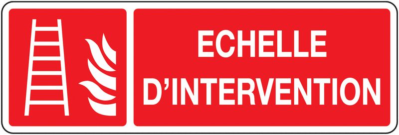 PANNEAU ISO 7010 AVEC TEXTE ECHELLE D'INTERVENTION