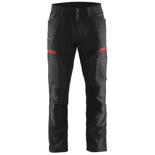 PANTALON DE TRAVAIL SERVICES STRETCH NOIR/ROUGE TAILLE 46 - BLAKLADER