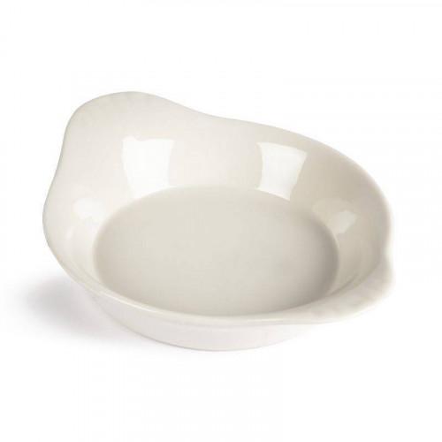 PLATS RONDS AVEC OREILLES EN PORCELAINE IVOIRE OLYMPIA Ø 175 MM - LOT DE 6