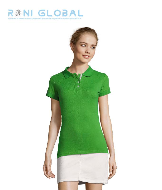 Polo de travail femme manches courtes en coton - PORTLAND SOL'S - 100% coton Ringspun, coupe ajustée et détails contrastés_0