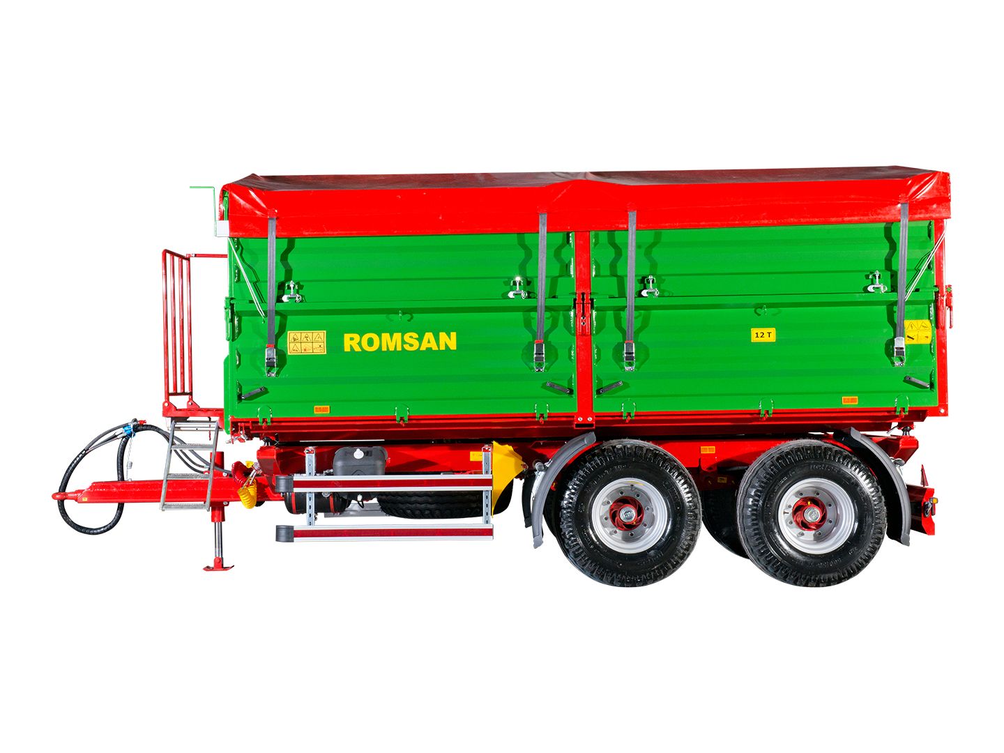 R 120 tasga benne agricole à tandem essieu - romsan - capacité de 12000 kg_0