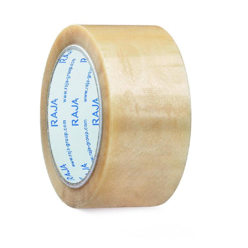 RUBAN ADHESIF D'EMBALLAGE RESISTANT RAJA - EN PVC SILENCIEUX 32 MICRONS 50 MM X 66 M - TRANSPARENT  - LOT DE 36