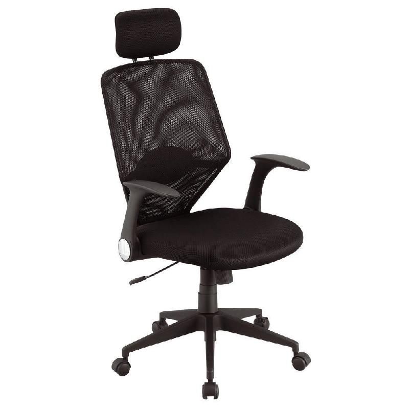 SIÈGE DE BUREAU STARTING MAILLE FILET HAUTEUR AJUSTABLE AVEC ACCOUDOIRS À ROULETTES HAUTEUR DOSSIER 75 CM NOIR