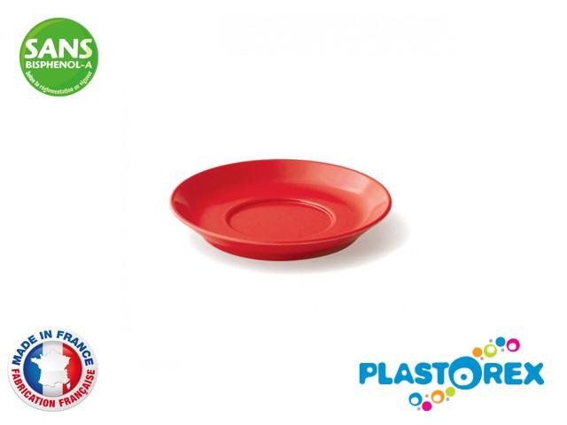 SOUS-TASSE A CAFE 17 CL MELAMINE ROUGE