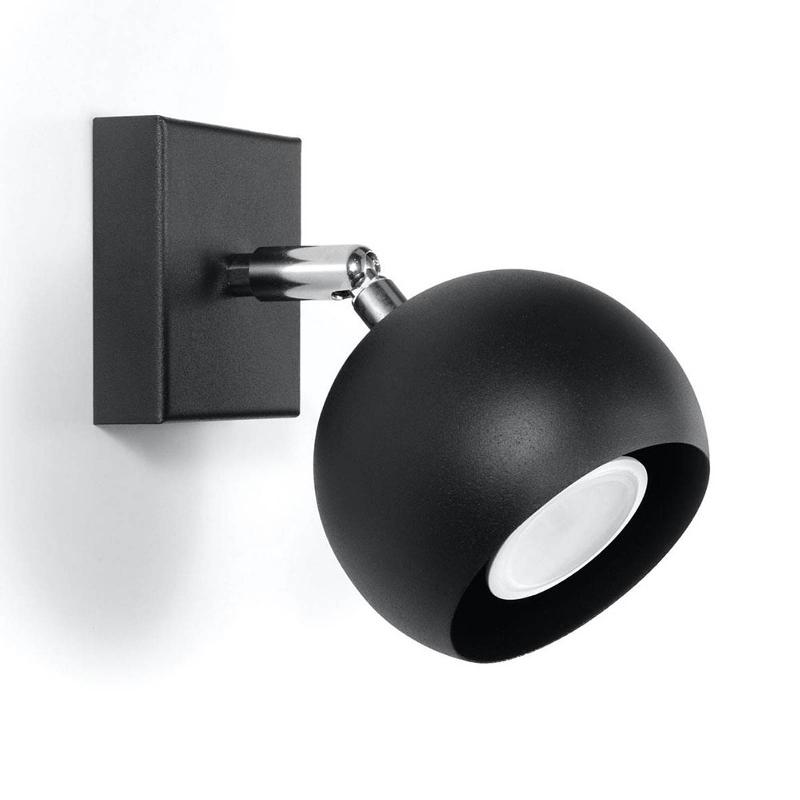 SOLLUX LIGHTING SPOT MURAL FLAME EN ACIER, NOIR