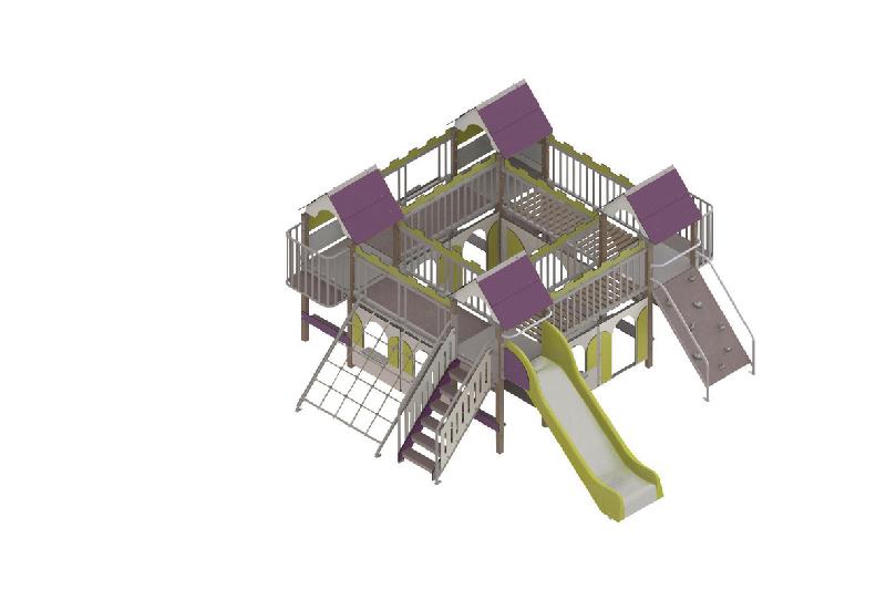 STRUCTURE CITADELLE 4 TOURS COMPLÈTE- ACIER- PLATINES- INOX-GRIS/PRUNE-WIKI CAT - MANUTAN COLLECTIVITÉS