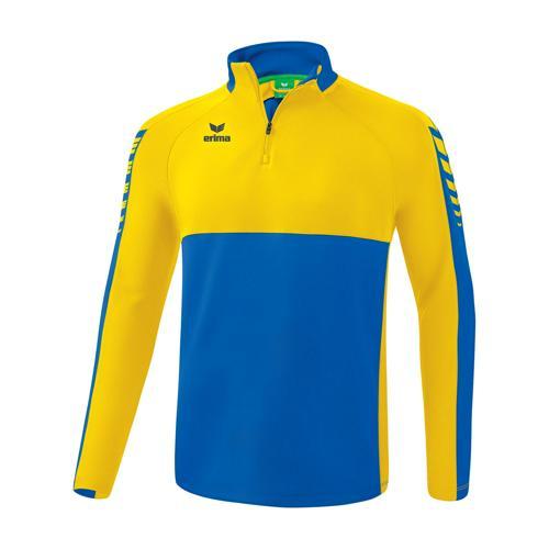 SWEAT DEMI-ZIP ADULTE - ERIMA - SIX WINGS ROY/JAUNE