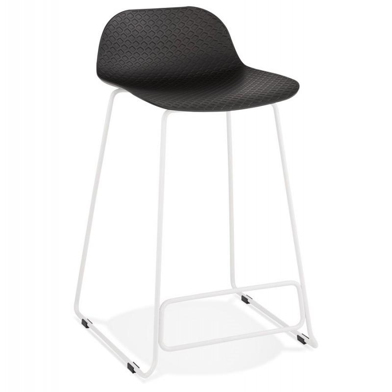 Tabouret de bar Blitz 85 cm noir et blanc - Paris Prix - métal et polypropylène, compatible table mi-haute_0