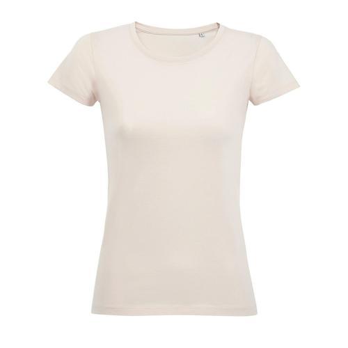 TEE-SHIRT PERSONNALISABLE FEMME EN COTON ORGANIQUE BIO ROSE CREMEUX