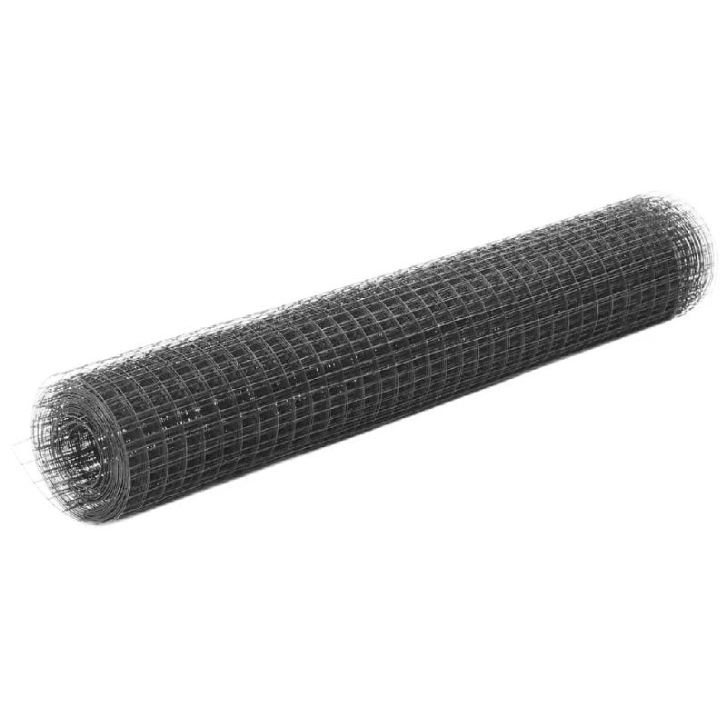 Vidaxl grillage acier avec revêtement en pvc 25x1 m gris 143644_0