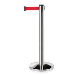 Poteau de barrière h95cm sangle rouge 4.5m - WAS Germany - rouge inox 1315 145_0