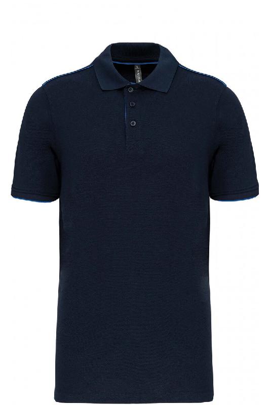 WK Designed To Work Polo DayToDay contrasté manches courtes homme Navy / Light Royal Blue M 65% Polyester | 35% Coton - M 3663938183268_0