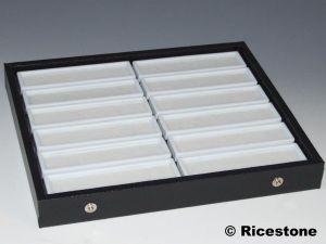 6) COFFRET PIERRES TAILLÉES 12X BOÎTES LONGUE DESSUS VERRE