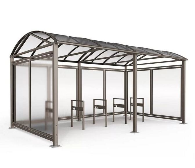 Abri vélos et motos voûte Large - Dimensions 2520x2640x2830 mm - Structure en acier galvanisé - Toiture en polycarbonate alvéolaire traité anti-UV_1