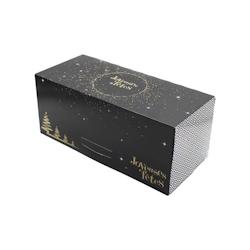 Boîte à bûche décor Elégance 200x110x110 x20 JORIDEAL - noir en carton 3519400654326_0