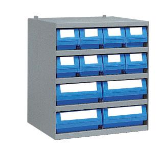 Casier 8 bacs tiroirs plastique multibox l.120 x p.400 mm + 4 en l.240 mm_0