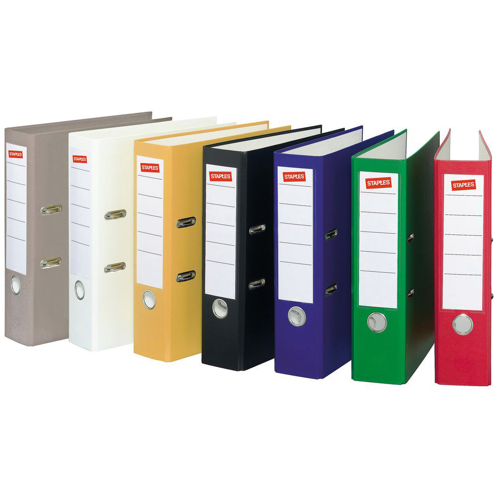 CLASSEUR A LEVIER PERGAMY - EN POLYPROPYLENE EXTERIEUR/INTERIEUR PAPIER - DOS 8 CM - COLORIS ASSORTIS STD - LOT DE 20