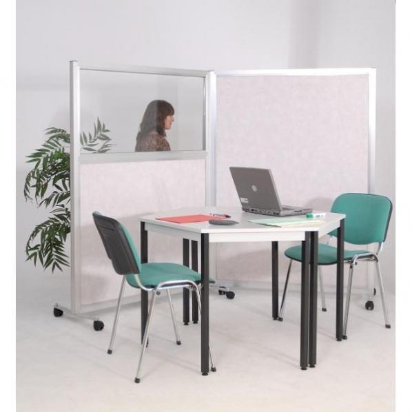 Cloison de bureau pleine hauteur 1800 mm - Aluminium blanc - Modèle départ ou suivant - Marque Rolléco_0