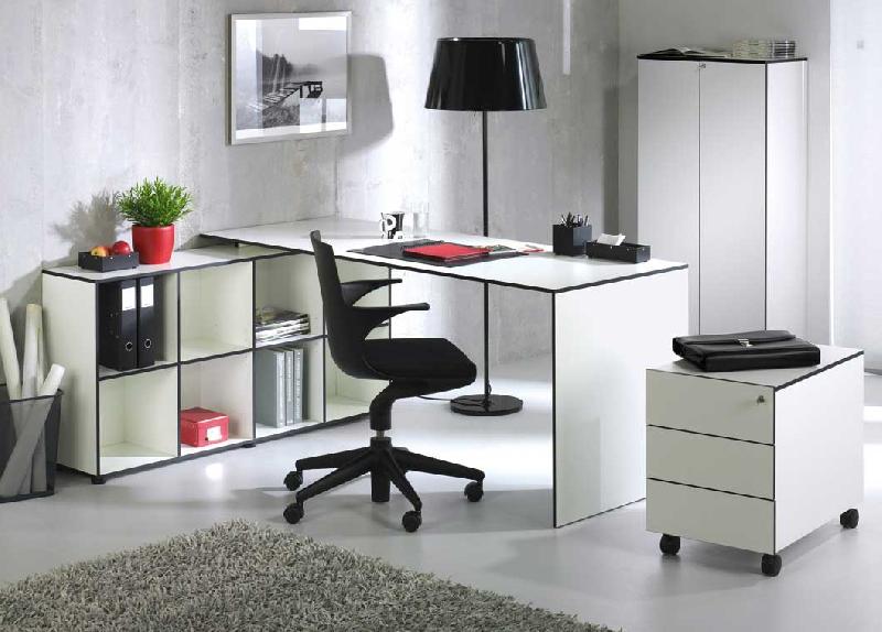 COCO / BUREAU DESIGN 180 X 70 CM AVEC ÉTAGÈRE BASSE BLANC_0