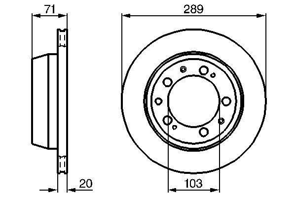 Disque de frein Bosch 0986478101 - ventilé - arrière - boîte de 2 disques - 5 trous_0
