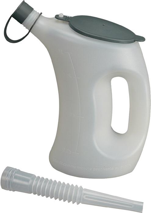 Gobelet gradué 2L avec couvercle, capuchon de protection et sortie flexible en HDPE - Pressol_0