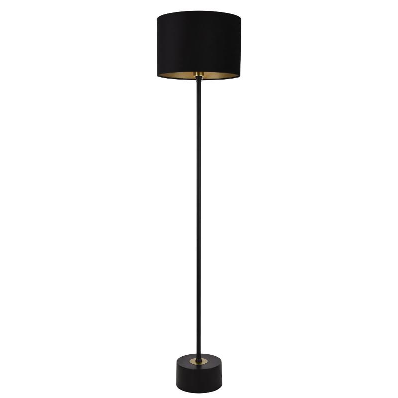 Lampadaire lampe sur pied 1x e27 métal flanel 157 x 35 cm noir et cuivre 03_0002465