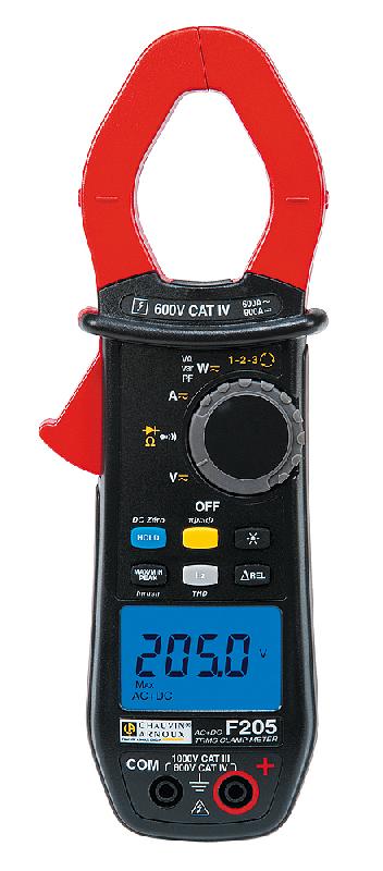 P01120925 | Pince multimètre F205 600 A AC / 900 A DC, avec mesure de puissance et harmoniques_0