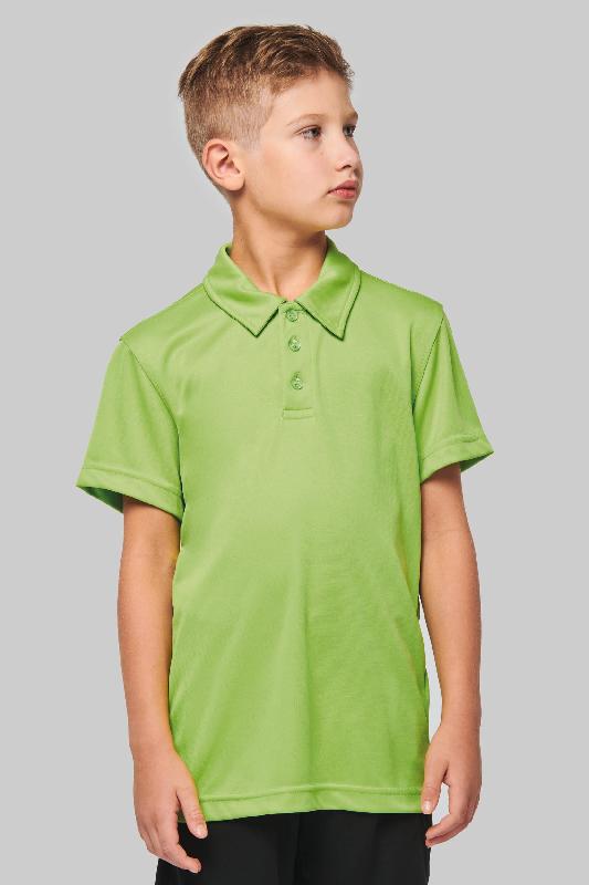 Polo sport manches courtes enfant - PROACT - Réf: PA484 - 100% polyester respirant - Taille 8/10 ans - Couleur orange_0