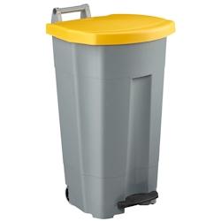 Rossignol - Poubelle mobile à pédale 90L BOOGY - gris/jaune - jaune plastique 56356_0