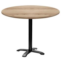 Restootab - Table ronde Ø110cm - modèle Bazila chêne delano - marron fonte 3760371512362_0
