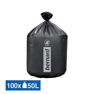 Sacs poubelle déchets courants Bernard Supertene noirs 50 L, lot de 100_0