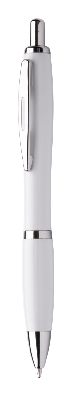 Stylo antibactérien à bille en plastique - Corps antibactérien, pièces chromées et recharge bleue - Conforme ISO 22196:2011_0