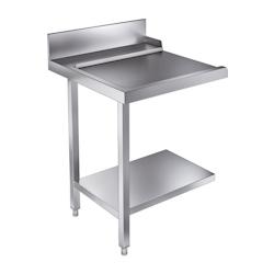 Table de Sortie avec Etagère 700 Gauche Pour 7280.0045 0046          Acier inoxydable 700x750x900mm COMBISTEEL - blanc inox 7864846996827_0