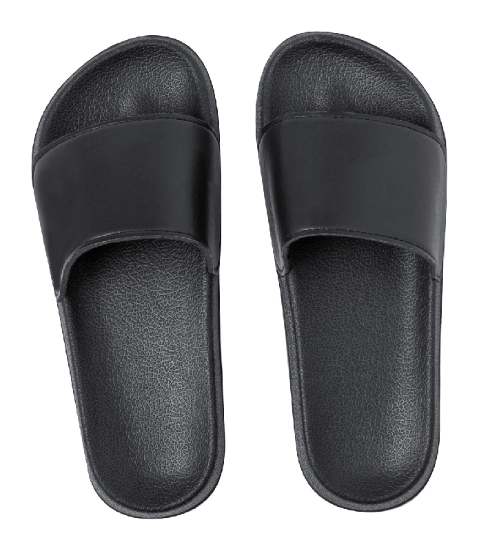 Tongs de plage unisexes en EVA et similicuir - Couleur noire - 240g_0