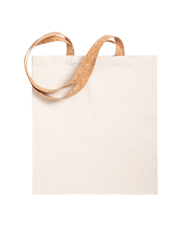 Tote-bag publicitaire - coton 100% - anses longues en liège naturel - 180 g/m²_0