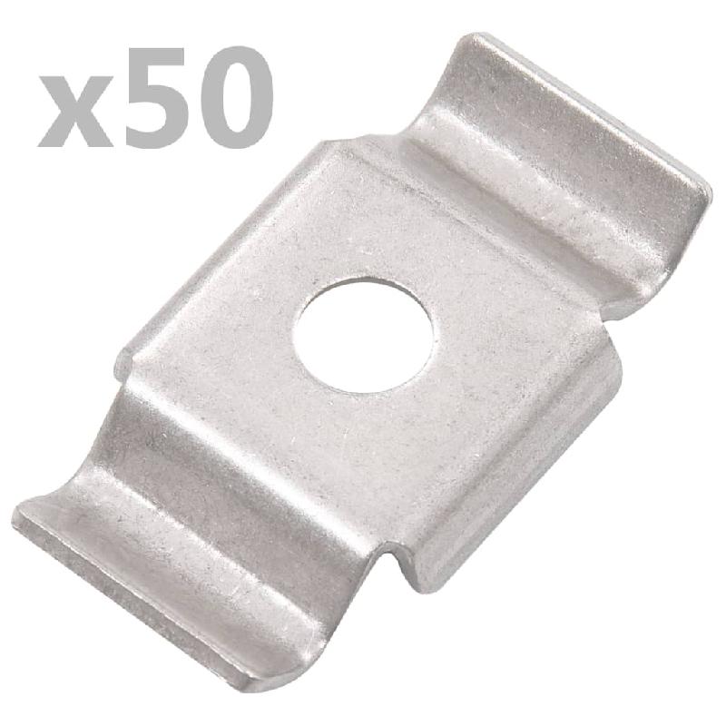Vidaxl clips de clôture en papillon 50 pcs acier inoxydable 144508_0