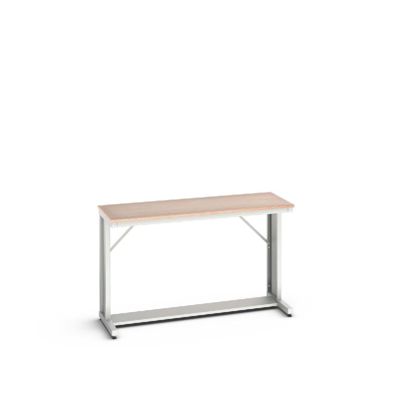 Verso poste de travail - Établi cantilever robuste avec plateau multiplis 1500x600x930mm - RAL 7035_0