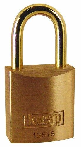 KASP K12515D - Cadenas en laiton premium 15 mm - Livré avec 2 clés - Anse 2,8 mm de diamètre et 12 mm de hauteur_0